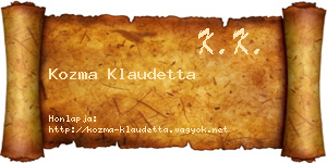 Kozma Klaudetta névjegykártya